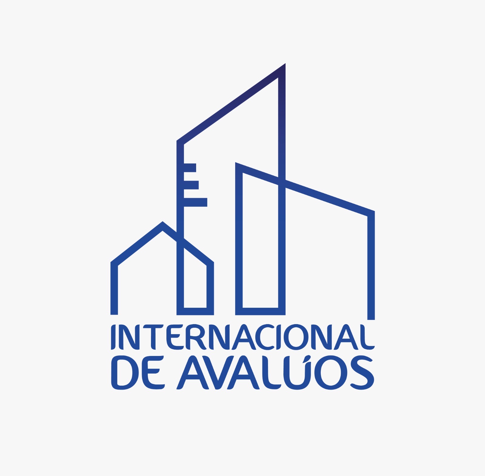 Modern logo of Internacional de Avalúos featuring stylized building outlines representing property valuation services.